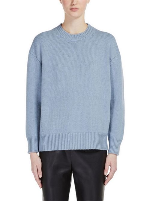 Women's light blue crew-neck sweater MaxMara S | IRLANDA002